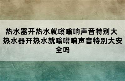 热水器开热水就嗡嗡响声音特别大 热水器开热水就嗡嗡响声音特别大安全吗